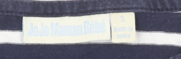 JoJo Maman Bébé Women's Blue Striped T-Shirt, S