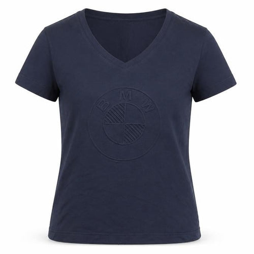 BMW Unisex Blue V-Neck T-Shirt - Large, Casual Style