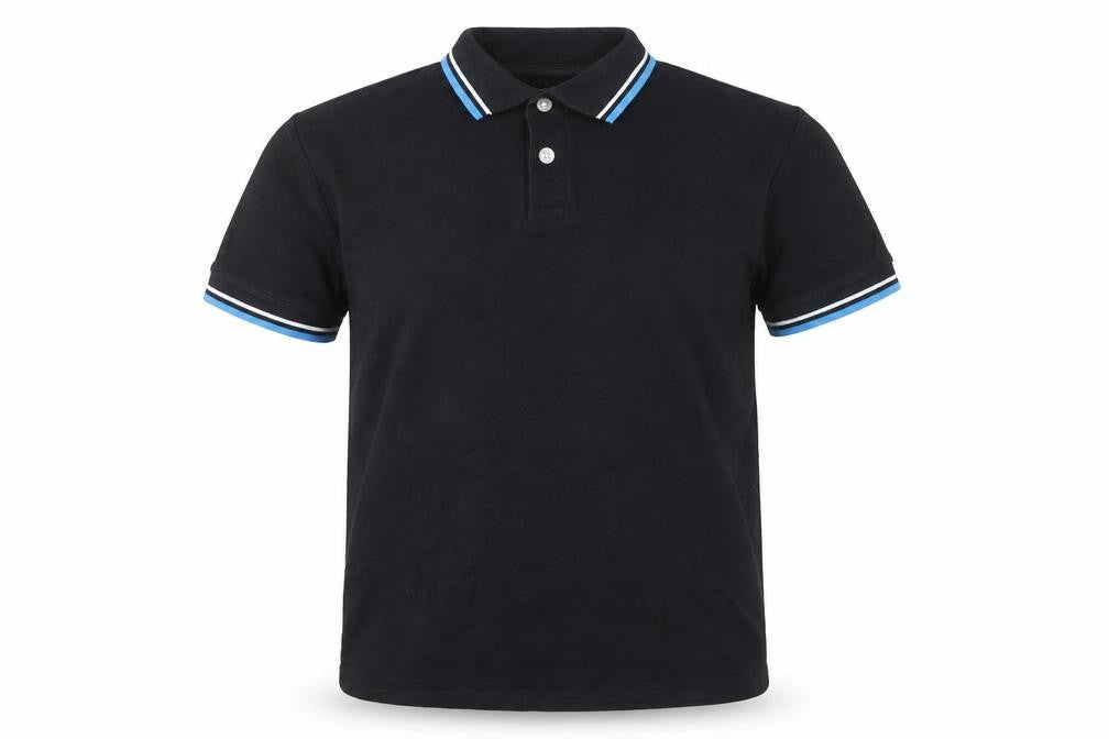 Front view of Charles Wilson Men's Black Polo Shirt, Small
