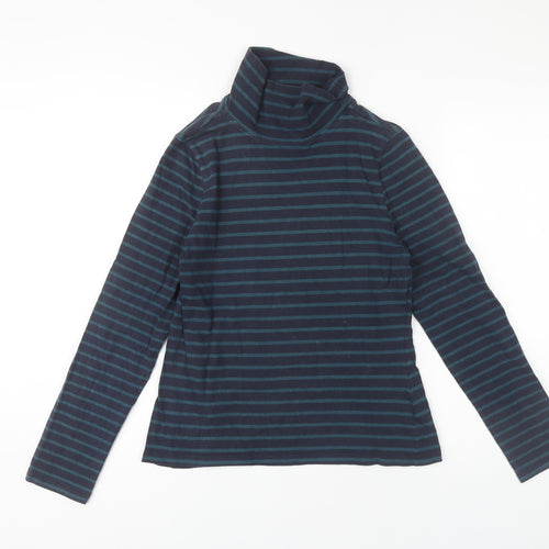 Seasalt Cornwall Women's Blue Striped High Neck Top Size 12