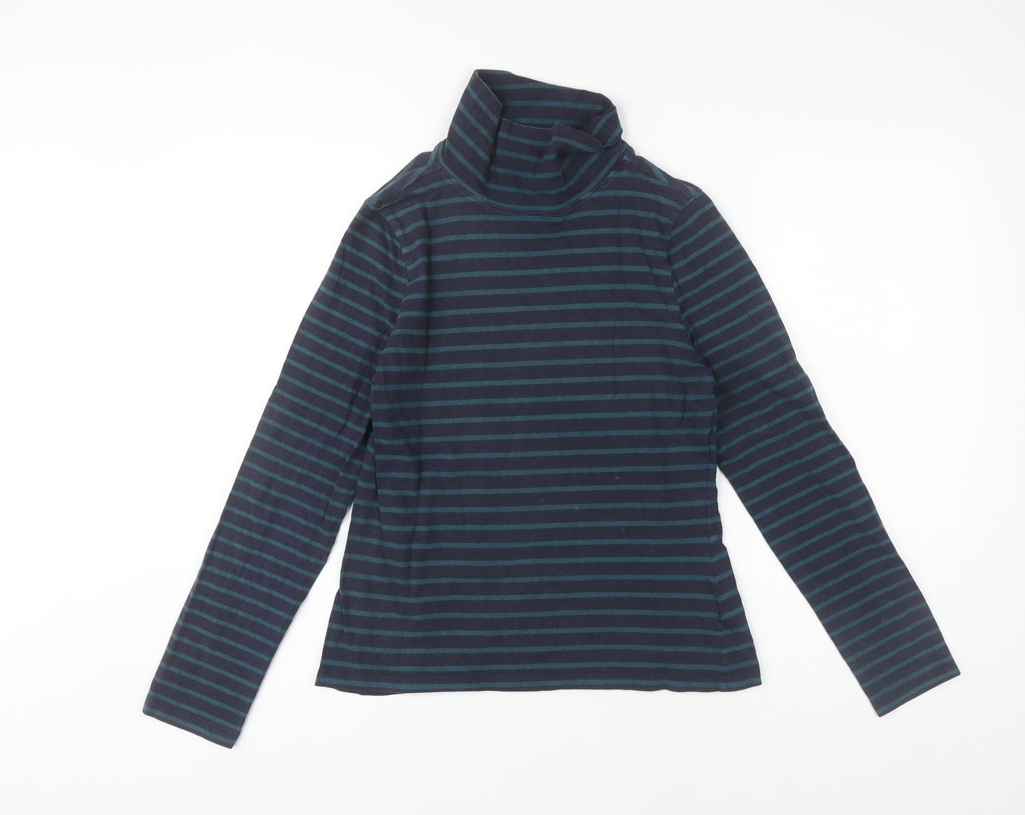 Seasalt Cornwall Women's Blue Striped High Neck Top Size 12