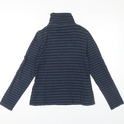 Seasalt Cornwall Women's Blue Striped High Neck Top Size 12