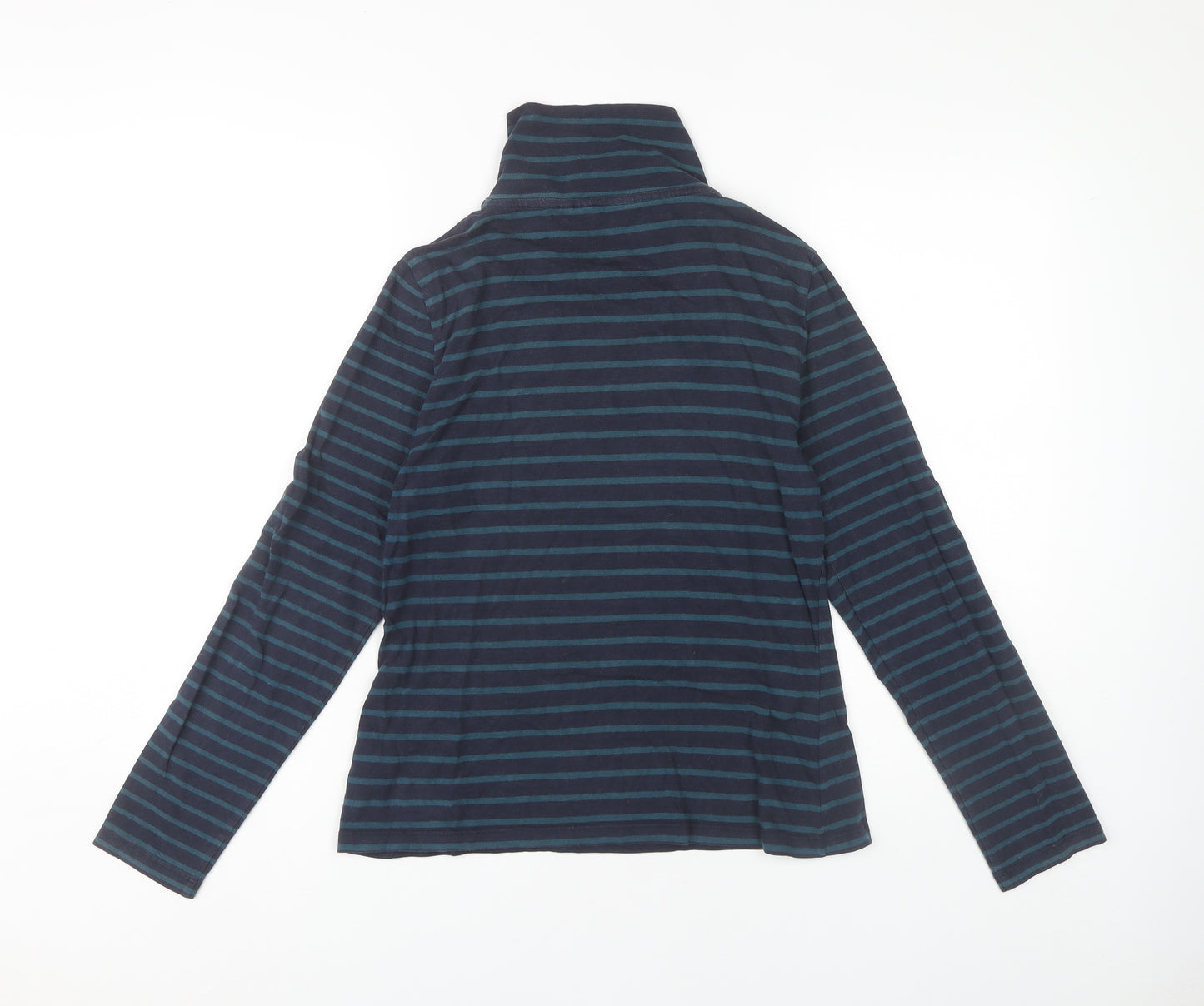 Seasalt Cornwall Women's Blue Striped High Neck Top Size 12