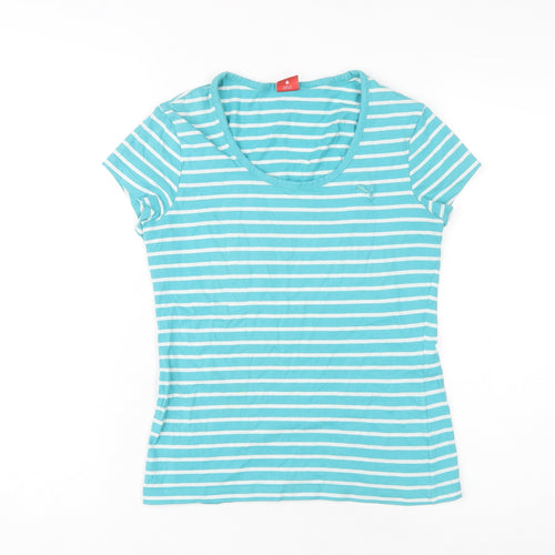 Puma Women’s Blue Striped T-Shirt - Size 8