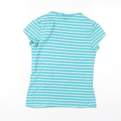 Puma Women’s Blue Striped T-Shirt - Size 8