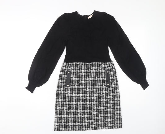 Lipsy Girls Black Check Shift Dress 11-12 Years