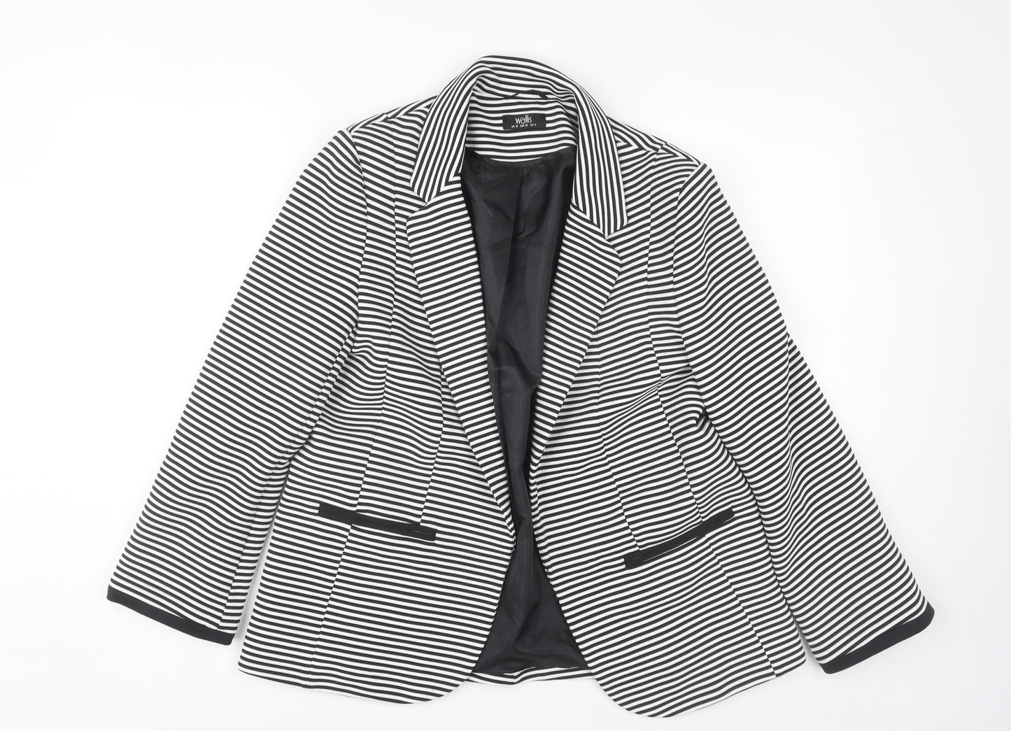 Wallis Women's Black Striped Blazer Size 10
