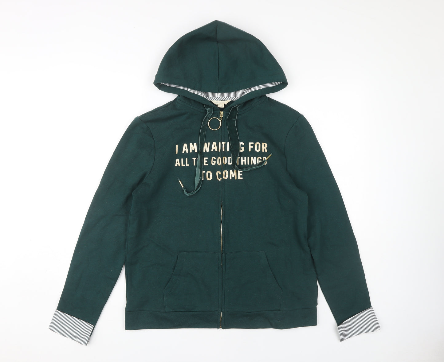 Springfield Women's Green Full Zip Hoodie Size 12