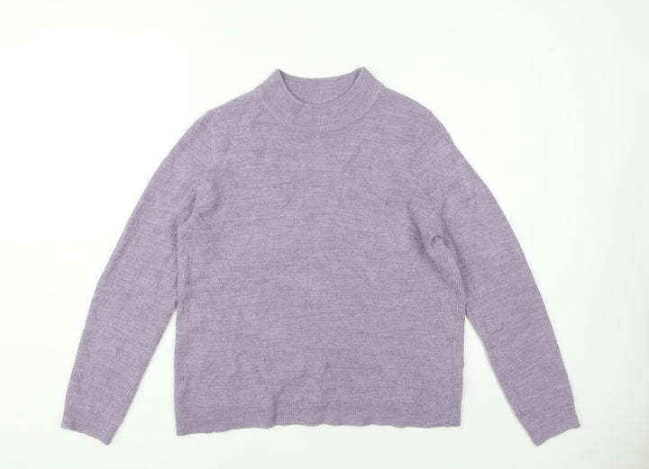 Maine New England Women's Purple Mock Neck Jumper, Size 14