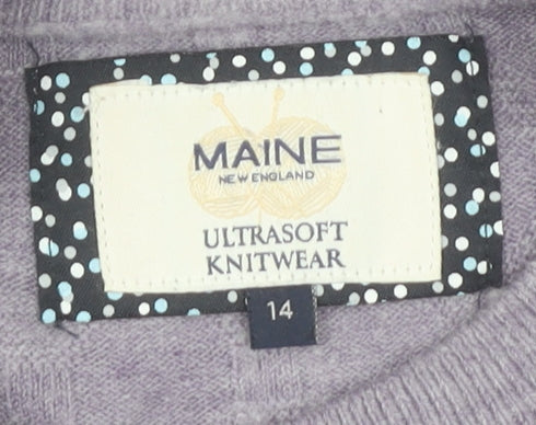 Maine New England Women's Purple Mock Neck Jumper, Size 14