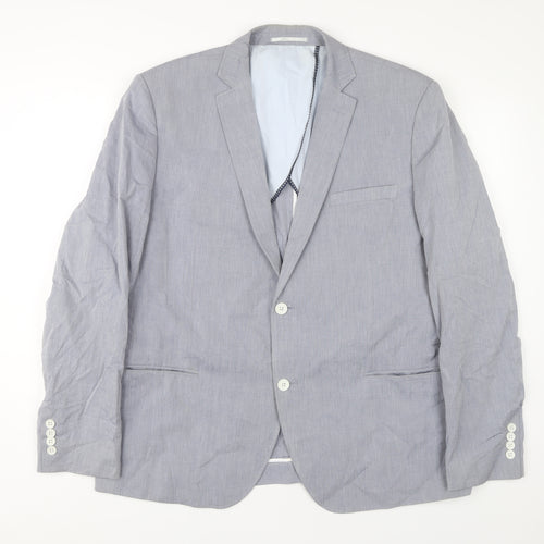 Jasper Conran Men's Grey Single-Breasted Blazer 46