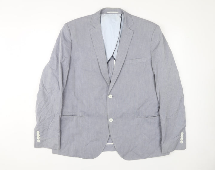 Jasper Conran Men's Grey Single-Breasted Blazer 46