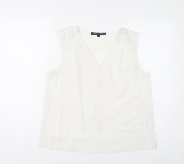 French Connection Women’s Ivory Sleeveless Blouse L