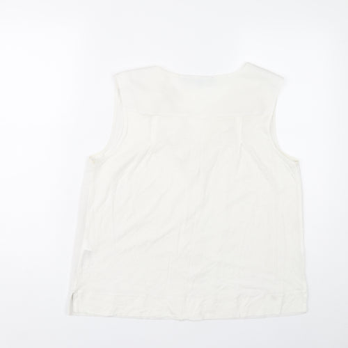 French Connection Women’s Ivory Sleeveless Blouse L