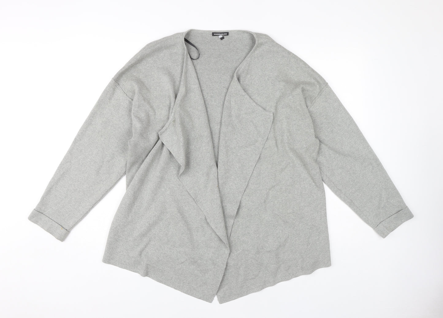 Warehouse Women's Grey Open Front Cardigan Jumper Size L