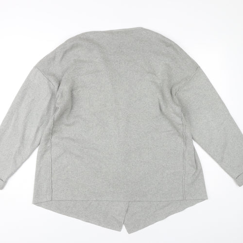 Warehouse Women's Grey Open Front Cardigan Jumper Size L