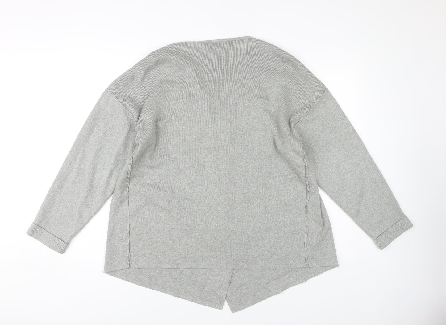 Warehouse Women's Grey Open Front Cardigan Jumper Size L