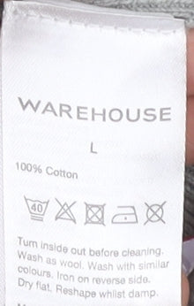 Warehouse Women's Grey Open Front Cardigan Jumper Size L