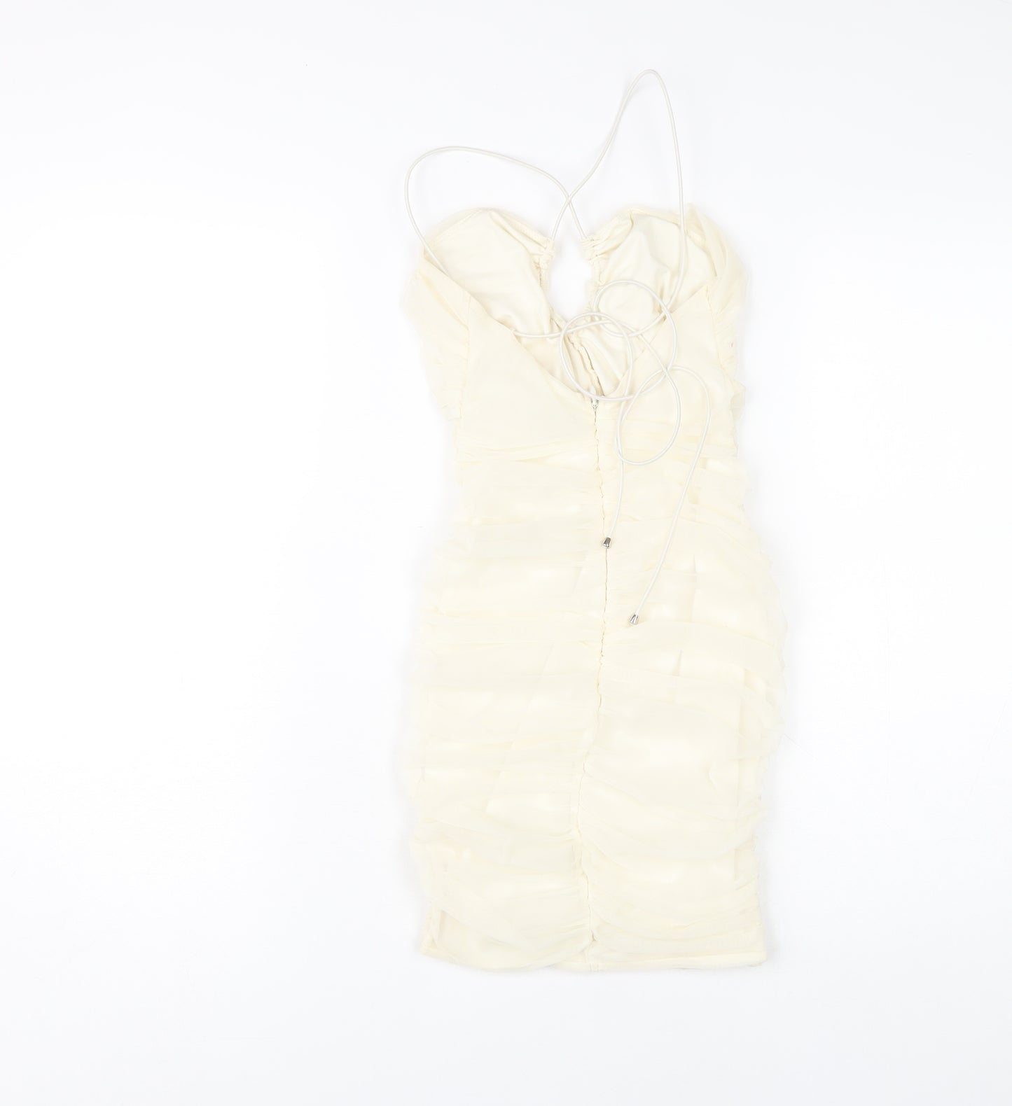 Oh Polly Women's Ivory Bodycon Halter Dress Size 4