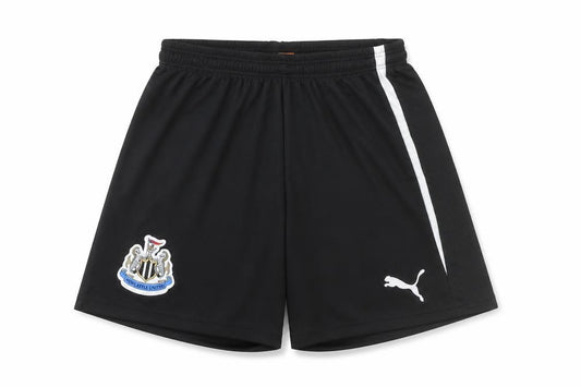 Front view of Puma boys’ black athletic shorts, size 14, years
