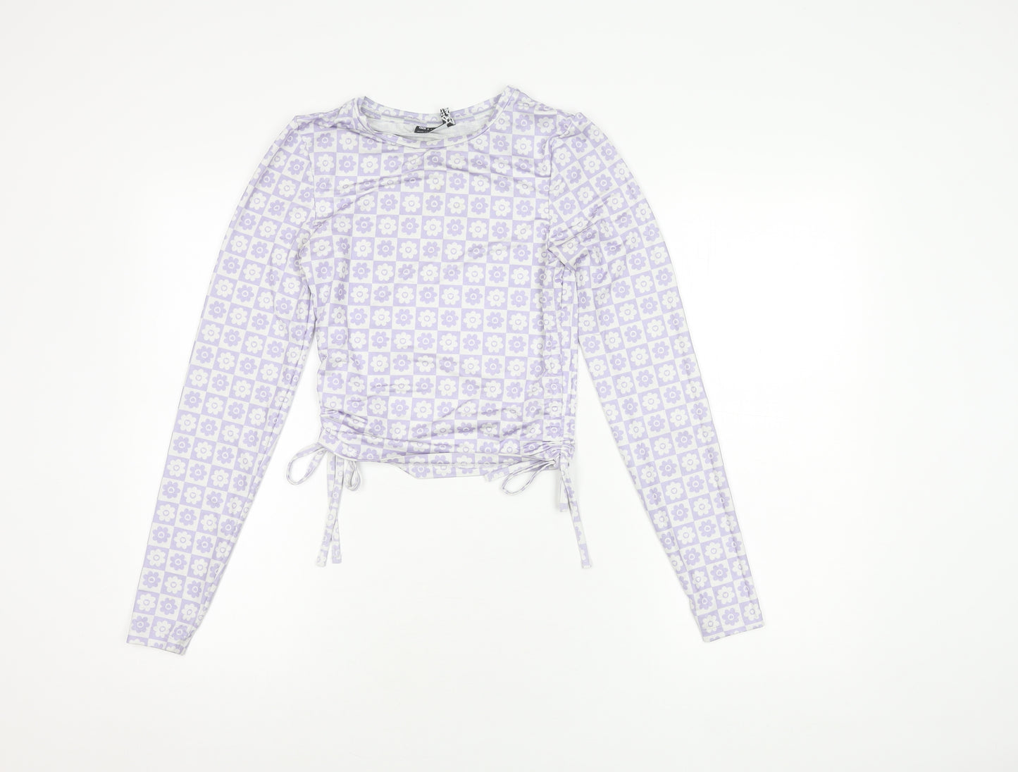 ASOS DESIGN Women's Purple Floral Long Sleeve Top