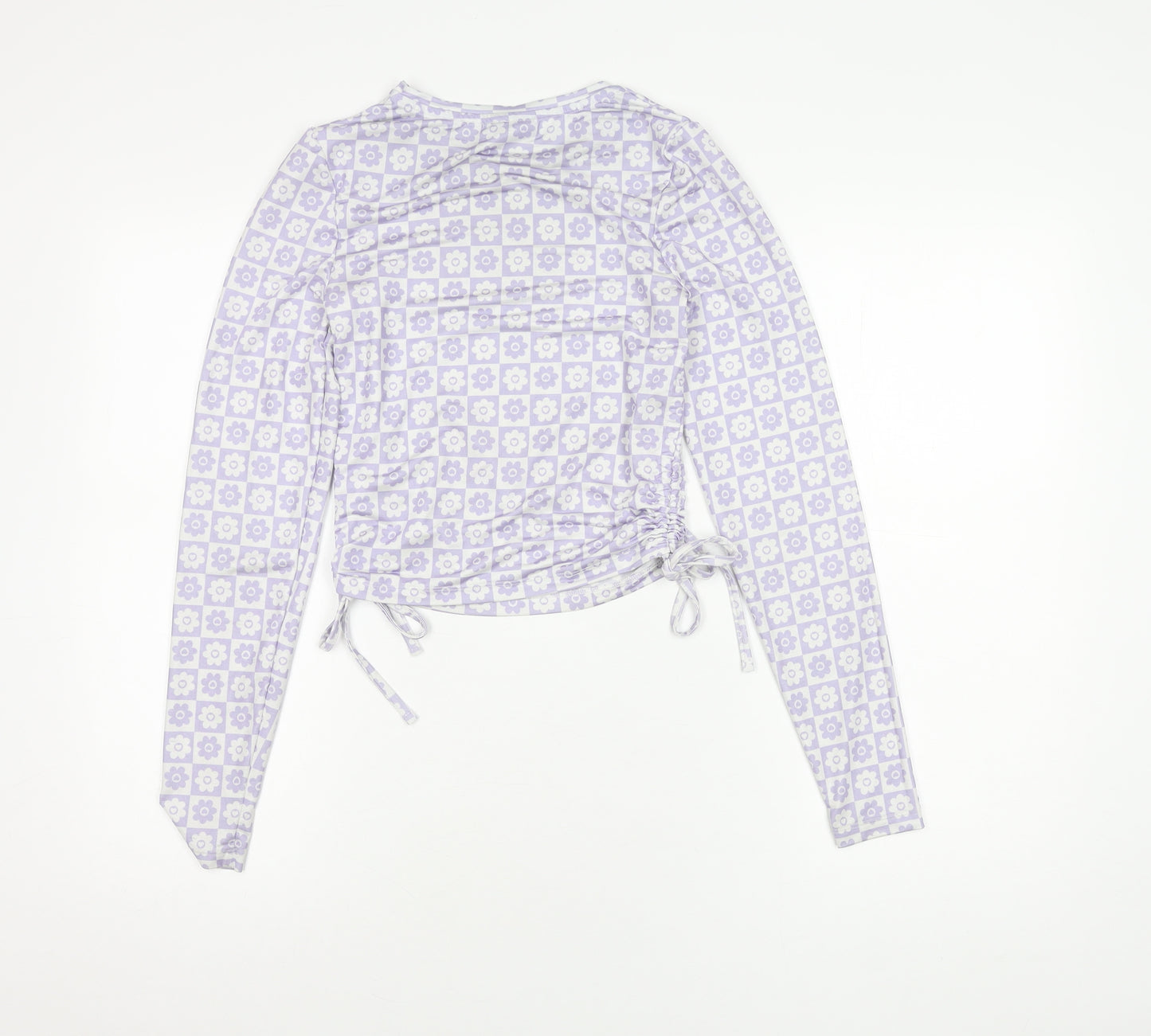 ASOS DESIGN Women's Purple Floral Long Sleeve Top