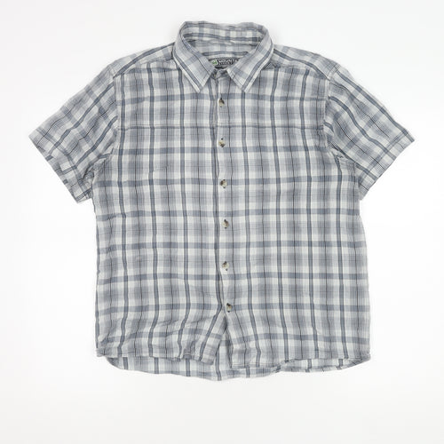 Mountain Essentials Men's Grey Check Polo Shirt M