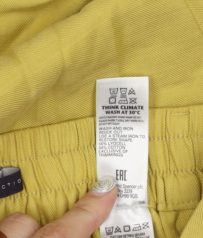 Marks and Spencer Women's Yellow Trousers Size 8