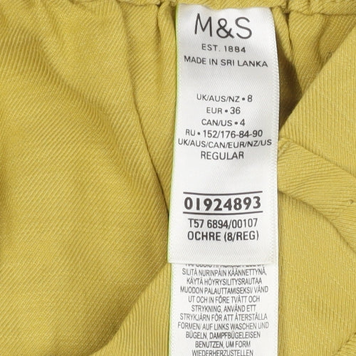 Marks and Spencer Women's Yellow Trousers Size 8