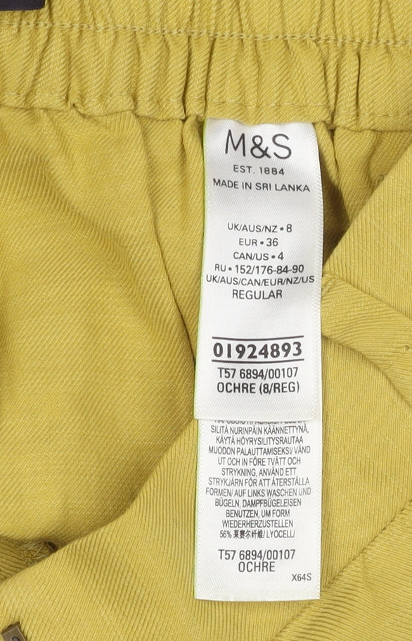 Marks and Spencer Women's Yellow Trousers Size 8
