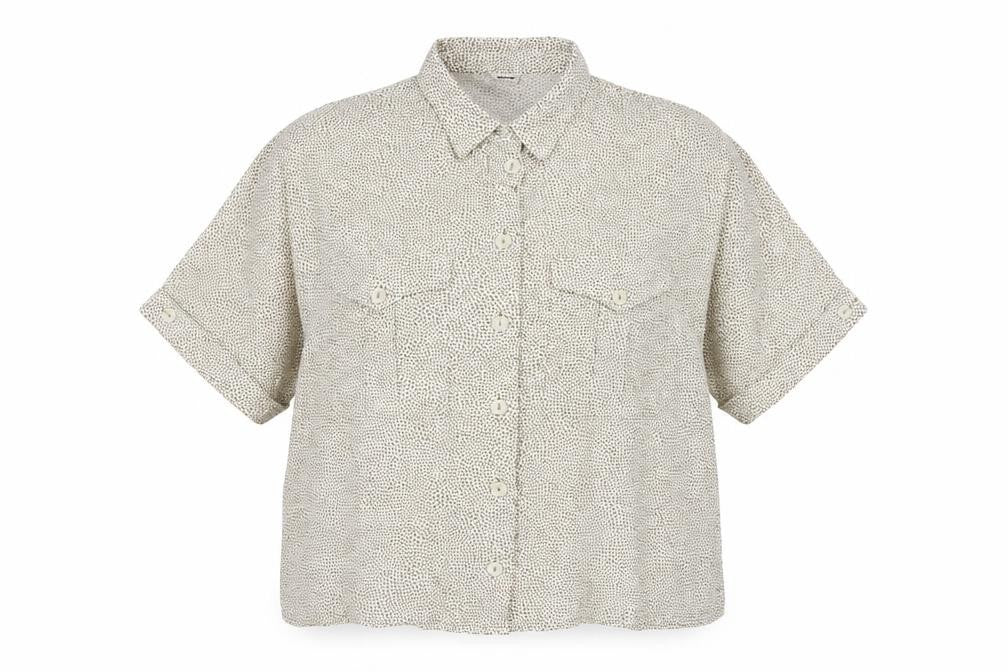 Front view of Tru Women's Multicoloured Button-Up Shirt, size 14