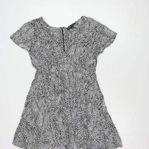 Motel Women's Black White Animal Print Dress S