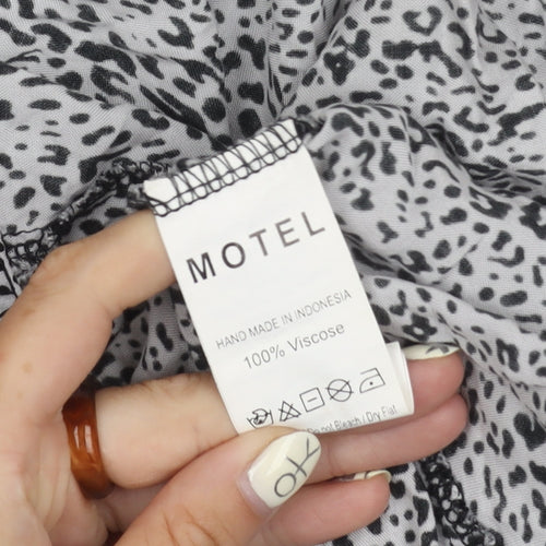 Motel Women's Black White Animal Print Dress S