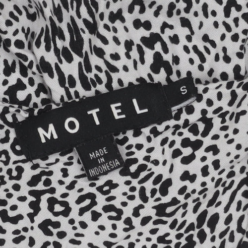 Motel Women's Black White Animal Print Dress S