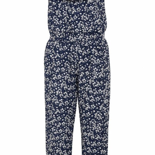 H&M Girls Blue Floral Jumpsuit, Off Shoulder, Size 12