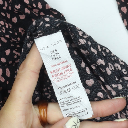 New Look Women's Black Animal Print Dress Size 6