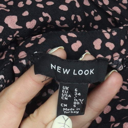 New Look Women's Black Animal Print Dress Size 6