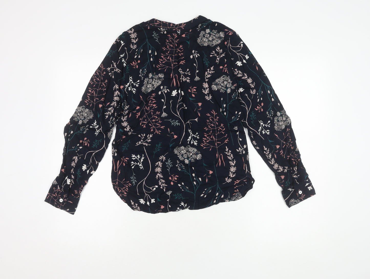 Marks and Spencer Women's Blue Floral Top Size 6