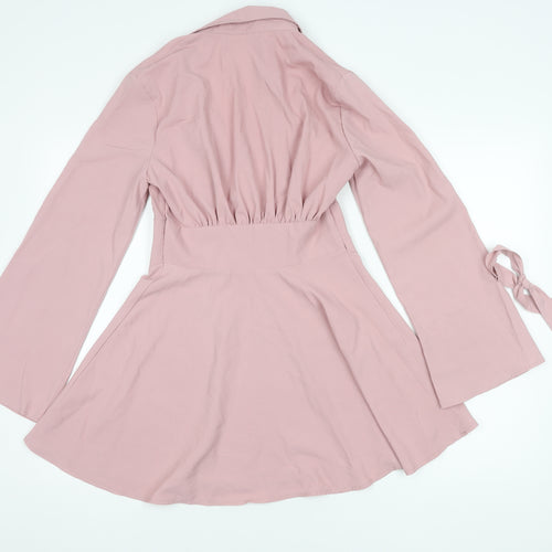 Boohoo Pink Fit & Flare Dress - UK 8, Casual Elegance