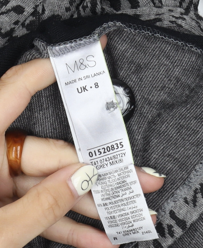 Marks & Spencer Women's Grey Animal Print Cardigan