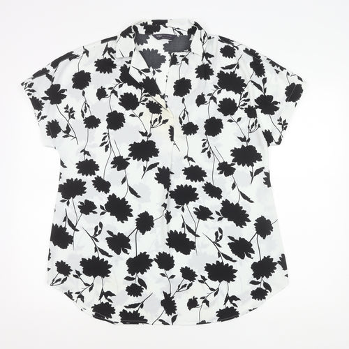 Marks and Spencer Women's Ivory Floral Top Size 10