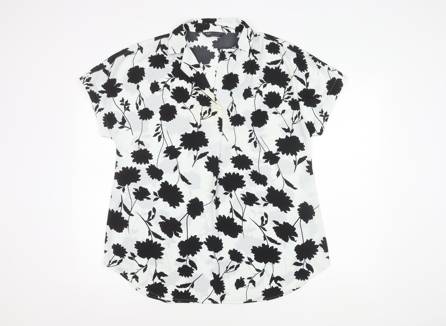 Marks and Spencer Women's Ivory Floral Top Size 10