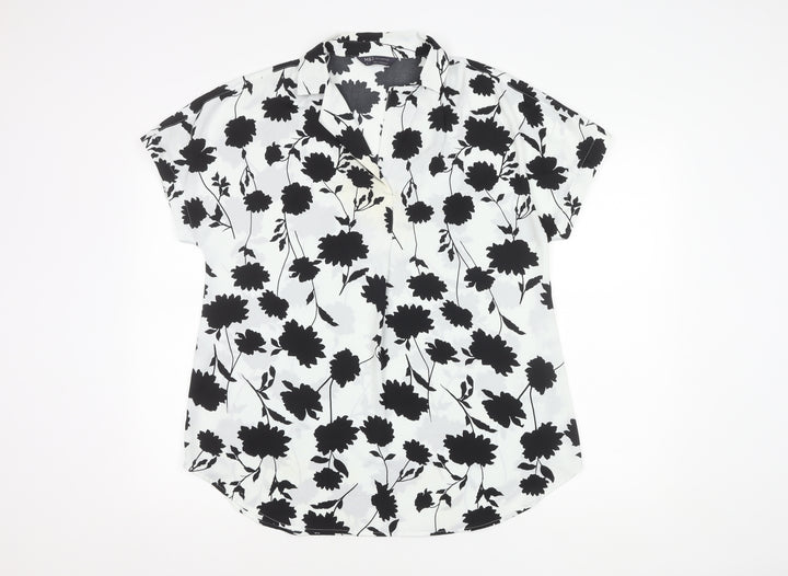 Marks and Spencer Women's Ivory Floral Top Size 10