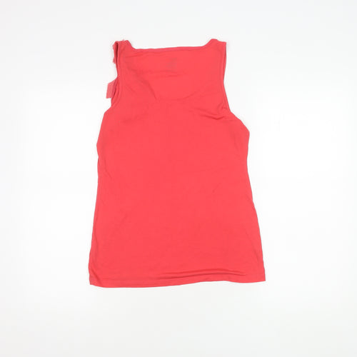 Gap Women's Red Tank Top, M, Ruffle Accent, Casual