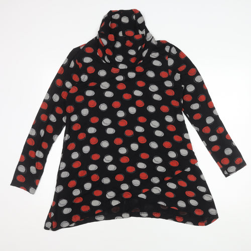 Capri Women's Black Polka Dot Cowl Neck Dress S/M