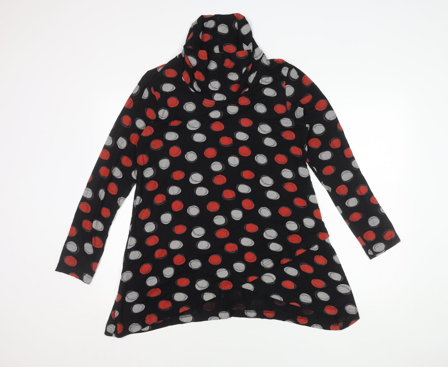 Capri Women's Black Polka Dot Cowl Neck Dress S/M