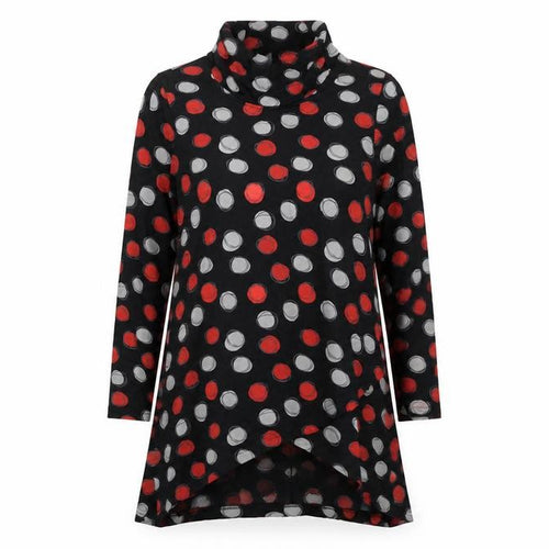 Capri Women's Black Polka Dot Cowl Neck Dress S/M