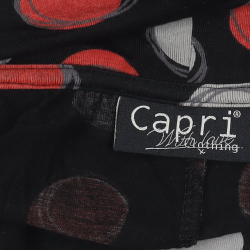 Capri Women's Black Polka Dot Cowl Neck Dress S/M