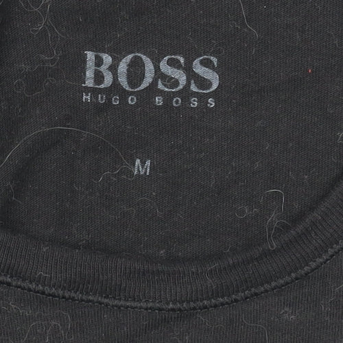 Hugo Boss Men's Black Cotton T-Shirt - M, Logo Accented