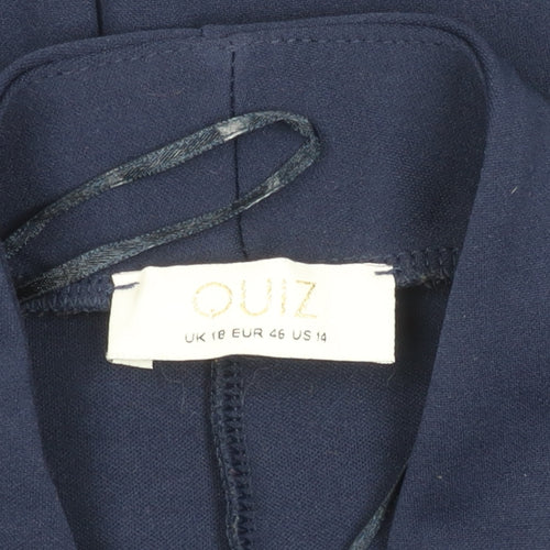 Quiz Women's Blue Cropped Blazer Size 18